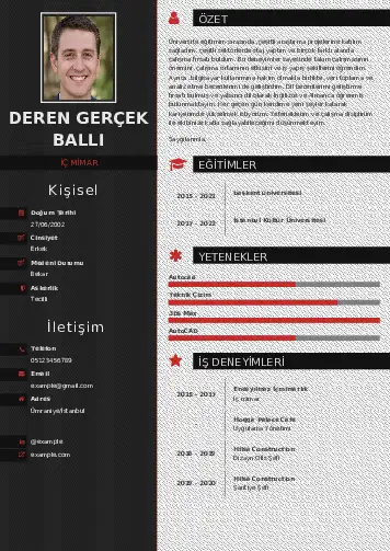 İç Mimar Cv Örnekleri cv indir